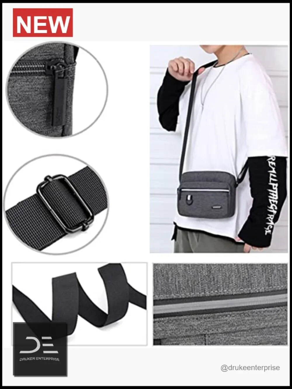 Canvas Crossbody Mini Messenger Bag for Cell Phone, Wallet, Key